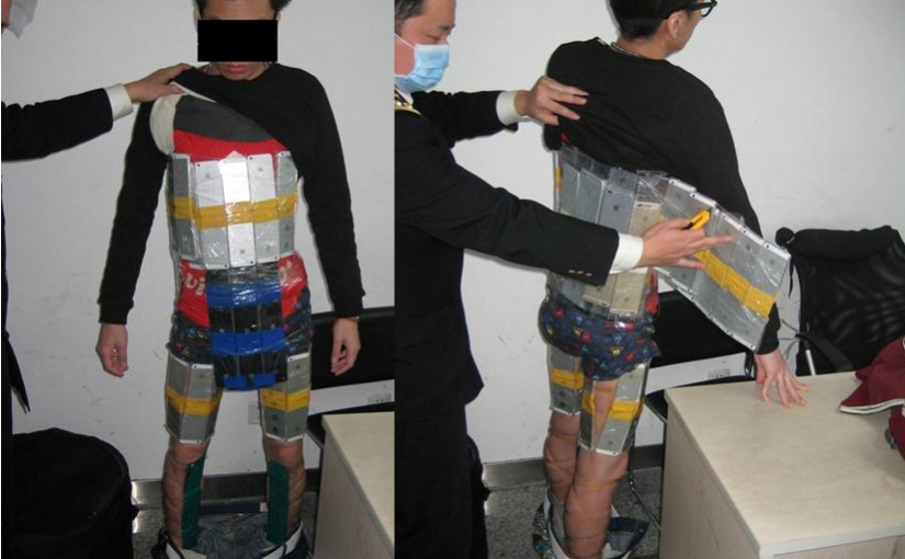 Smuggler busted having 94 iPhones strapped to his body